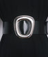 Bold Oval Metallic Buckle Wide Belt
